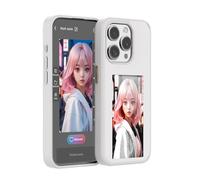 KSOPUERT Upgraded 4 Colors e Ink Screen Smart Phone Case Cast DIY Instantly Picture/Image/Photo/Text Display on Protective Case for iPhone 15 Pro Max,NFC Transmission(White)