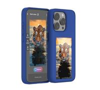 KSOPUERT Upgraded 4 Colors e Ink Screen Smart Phone Case Cast DIY Instantly Picture/Image/Photo/Text Display on Protective Case for iPhone 15 Pro Max,NFC Transmission(Blue)