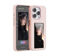 KSOPUERT Upgraded 4 Colors e Ink Screen Smart Phone Case Cast DIY Instantly Picture/Image/Photo/Text Display on Protective Case for iPhone 15 Pro Max,NFC Transmission(Pink)
