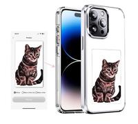 KSOPUERT White Ink Screen Smart Phone Case Compatible with iPhone 14 PRO Max 6.7 Inch Can Display Image 3.5'' on Ink Phone Case