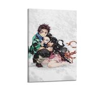 KSOXDAITIP Comic Demon Slayer Kimetsu No Yaiba Poster Tanjiro And Nezuko Poster Decorative Painting Canvas Wall Posters And Art Picture Print Modern Family Bedroom Decor Posters 12x18inch(30x45cm)