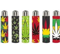 KSP Partners Ltd 4 x Random Clipper Lighters Set, Refillable Standard Size Lighters with Rubber Grip, 4 Pack