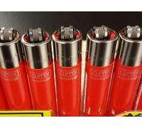 Ksp partners ltd e-commerce 4 x CLIPPER LIGHTERS - no feul RED TRANSPARANT