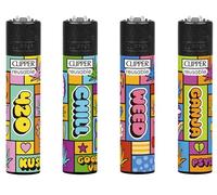 Ksp partners ltd e-commerce 4 x CLIPPER LIGHTERS - (POP WEED)