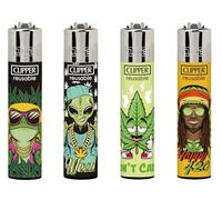 Ksp partners ltd e-commerce 4 x CLIPPER LIGHTERS - (WEED SLOGAN 4)