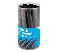 Ksp partners ltd e-commerce Permanent Marker Pen Chisel Thick Office stationery BLACK BLUE RED GREEN (Black, 4)