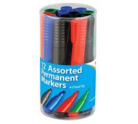 Ksp partners ltd e-commerce Permanent Marker Pen Chisel Thick Office stationery BLACK BLUE RED GREEN (Red, 4)
