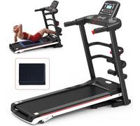 Ksports Foldable 16 Inch Wide Home Treadmill w/Bluetooth Connectivity, Kinomap, Zwift & FitShow Fitness Tracking Apps, Music, 4 Manual Inclines and Speed Control