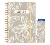 Ksriylm 2025 Diary week to view, 2025 Planner with Monthly Weekly View, Academic Diary from Jul.25 - Jun.26,21.5 * 16 * 1.5cm with Hardcover, Back Pocket, Twin-wrie Binding,Butterfly