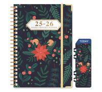 Ksriylm 2025 Diary week to view, 2025 Planner with Monthly Weekly View, Academic Diary from Jul.25 - Jun.26,21.5 * 16 * 1.5cm with Hardcover, Back Pocket, Twin-wrie Binding,Flower