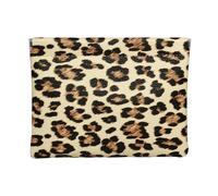Ksriylm 5.5x7in Mini Leopard Print PU-Leather Makeup Bag, Retro Small Waterproof Snap Closure Organizer Pouches, Portable No Zipper Self-Closing Travel Pocket with compartments,Apricot