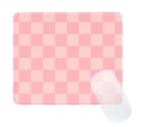 Ksriylm Aesthetics Square Cute Checkered Mouse Pad,Retro Office Home Personalized Mouse Mat Design with Waterproof and Non-Slip Rubber Base,Plaid Gaming Mat for Daily Office,Pink