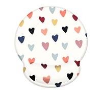 Ksriylm Colourful Hearts Print Ergonomic Mouse Pad with Wrist Support,Pain Relief Memory Foam Mouse Mat with Non-Slip Silicone Base for Home Office,Computer Laptops,Heart