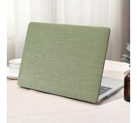 Ksriylm Compatible with MacBook Air 13 Inch Case2022 2021 2020 2019 2018 Release A1932 A2179 M1 A2337 Touch ID, Elegant Woven Fabric Leather Plastic Laptop Hard Shell Case,Green