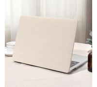 Ksriylm Compatible with MacBook Air 13 Inch Case2022 2021 2020 2019 2018 Release A1932 A2179 M1 A2337 Touch ID, Elegant Woven Fabric Leather Plastic Laptop Hard Shell Case,Beige