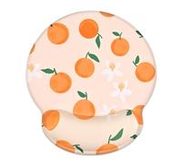 Ksriylm Fruit Print Ergonomic Mouse Pad with Wrist Support,Pain Relief Memory Foam Mouse Mat with Non-Slip Silicone Base for Home Office,Computer Laptops,Orange