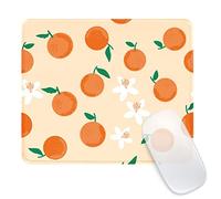 Ksriylm Funny Cute Peach Flower Fruit Mouse Pad,Office Home Premium-Textured Mouse Mat Design,Waterproof Mouse pad,Non-Slip Rubber Base Computer Mouse Pads for Wireless Mouse,Orange with Green Leaves