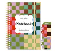 Ksriylm Personalized A5 Notebook, 160 Pages/80 Sheets Wirebound Spiral Notebooks, 80GSM Lined Paper with Pocket & Bookmark, Waterproof Hardcover Notepad for Note Taking School & Office,Colorful