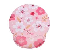 Ksriylm Pink Flower Ergonomic Mouse Mat with Wrist Rest,Comfort Pain Relief Mouse Mat Wrist Support,Small Non-Slip Mouse Pad with Waterproof Surface Desk Accessories for Home Office,Cherry Blossom