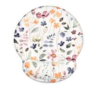Ksriylm Pretty Floral Print Ergonomic Mouse Pad with Wrist Support,Pain Relief Memory Foam Mouse Mat with Non-Slip Silicone Base for Home Office,Computer Laptops,Floral
