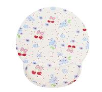 Ksriylm Pretty Flower Print Ergonomic Mouse Mat with Wrist Rest,Comfort Pain Relief Mouse Mat Wrist Support,Small Non-Slip Mouse Pad with Waterproof Surface Desk Accessories for Home Office,Cherry