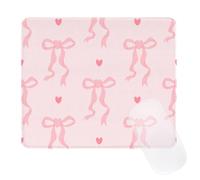 Ksriylm Pretty Mouse Pad,Cute Bow Mouse Mat with Waterproof and Non-Slip Rubber Base,Gaming Mouse Mat for Daily Office,Home,Pink Heart