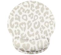 Ksriylm Retro Leopard Mouse Pad, Mouse Mat with Wrist Support,Ergonomic Mouse Pad for Pain Relief,Mousepad with Silicone Base,for Home Office Computer,Laptop,Beige Gray