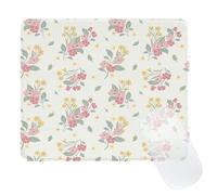 Ksriylm Small Patterned Mouse Pad for Girls, Square Pretty Flower Mouse Mat with Anti-Slip Rubber,Stitched Edge Think 3mm Computer Mousepad for Office Home, Colorful Bouquet
