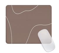 Ksriylm Square Aesthetic Cute Heart Mouse Pad Office Home Personalized Mouse Mat Waterproof Mouse Pad Non-Slip Rubber Base Computer Mouse Pads for Wireless Mouse,Brown(line)