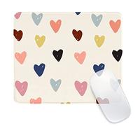 Ksriylm Square Funny Cute Mouse Pad,Office Home Personalized Mouse Mat Design,Waterproof Mousepad, Non-Slip Rubber Base Computer Mouse Pads for Wireless Mouse,Colourful Heart