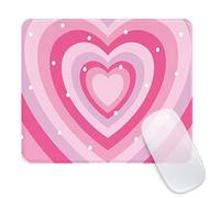 Ksriylm Square Funny Cute Mouse Pad,Office Home Personalized Mouse Mat Design,Waterproof Mousepad, Non-Slip Rubber Base Computer Mouse Pads for Wireless Mouse,Lovely Pink Heart
