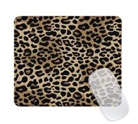 Ksriylm Square Funny Mouse Mat, Cute and Waterproof Mousepad For Computers, Laptop with Non-Slip Rubber Base, 9.5 * 7.8 * 0.12In Mouse Pad, Office & Home,Leopard Brown