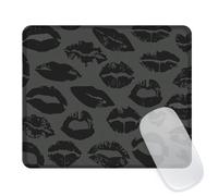 Ksriylm Square Funny Mouse Mat, Cute and Waterproof Mousepad For Computers, Laptop with Non-Slip Rubber Base, 9.5 * 7.8 * 0.12In Mouse Pad, Office & Home,Lip Black