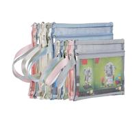 Ksrnsne 10 Pack Colored Double-Layer Mesh Zipper Pouch Bags, Building Block Sets Toy Storage & Organization 5Pcs A4+5Pcs A5 Easy Install