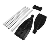 Ksrnsne Canoe Paddles, 2 Pcs Adjustable Aluminium Paddle Detachable Boat Oars Inflatable Boat Kayaking Paddles (Black, 126-136cm)