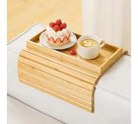Kssiaz Couch Arm Tray, Bamboo Sofa Tray Table for Couch, Sofa Armrest Table,