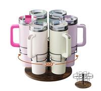 Kssiaz Water Bottle Organizer for Stanley 40 oz, Rotating Stanley Cup Organizer Holder, Patented Product, Tumbler Holder Organizer, Stanley Cup Accessories, Easy to Install, Vintage Brown