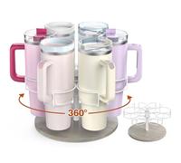 Kssiaz Water Bottle Organizer for Stanley 40 oz Tumbler with Handle, Rotatable Stanley Cup Organizer Holder, Patented Product, Kitchen Organizers and Storage for Stanley Cup Accessories, Grey