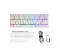 KssogOBOE Keyboard GK61 Portable 60% Optical Wireless RGB Backlit Gaming SK61 Compatible With Desktop(GK61S White)
