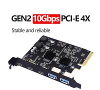 KssogOBOE USB 3.2 Type C Expansion Card With ASM3142 Controller 10Gbps PCIe 4X To 16X Adapter 1-5 Port Type C Compatible With PCIE Systems(4X 2 USB 3 Type C)