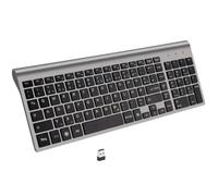 KssogOBOE Wireless Keyboard German QWERTZ Layout Ultra Slim 101 2.4G Low Noise Multimedia Compatible With Android TV Box 7 10