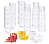 Kssvzz 150PCS Plastic Shot Glasses, 30ml-1oz Multi Use Crystal Clear Hard Plastic Cups Durable Shatterproof Shot Glasses for Daily and Party use