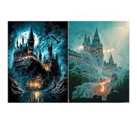 Kssvzz 2 Pack 5D Diamond Painting Kits, Diamond Painting Magic Academy, Full Drill Diamond Art for Adults and Kids, Mosaic Making, DIY Art Crafts Kits for Decoration, Gift