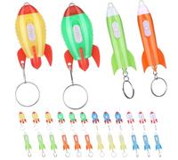 Kssvzz 24 Pack Small Torch Keyrings for Kid, Mini Torches Led Rocket, Missile-Shaped, Multicolor Kids Torches with Key Chains, Pocket Torch Gift for Camping Hiking Outdoors