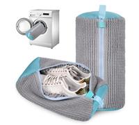 Kssvzz 2PC Shoe Washing Machine Bag, Trainer Washing Machine Bag with Zipper, Reusable Laundry Shoe Bag for Washing Machine, 360° Deep Cleaning Shoe Washing Bag (Grey)