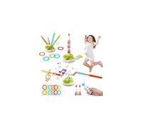 Kssvzz 3 in 1 Outdoor Toy for Kids, Children's Dinosaur Sports Set with Musical Jump, Ring Toss Game, Rocket Launcher Toy, Garden Games Presents Gifts for Boys Girls 3 4 5 6 7 8 9 Year Old