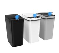 Kssvzz 3 Pack Small Motion Sensor Bathroom Bins with Lid, 10L Smart Waste Paper Basket, Slim Automatic Toilet Rubbish Bin, Touchless Trash Can for Bedroom, Office, Living Room (Black/White/Grey)