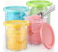Kssvzz 4 Pack Ice Cream Tubs for Ninja Creami Deluxe NC500 NC501 UK Series