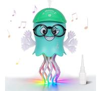 Kssvzz Dancing Jellyfish Baby Toy, Crawling Dancing Octopus Toy with Light Music & Spray, Interactive Tummy Time Toys for 3-8 Years Old Kids Boy Girl Birthday
