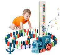 Kssvzz Domino Train Toy Sets, Automatic Domino Electric Train with 100PCS Domino Blocks, Educational Dominoes Toys Birthday Gifts for 3 4 5 Year Old Boys Girls